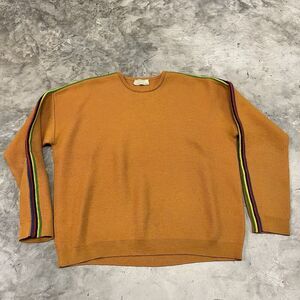 Vintage Carlo Gruber Men's Ski Sweater Size Large Yellow Red White Blue Stripe